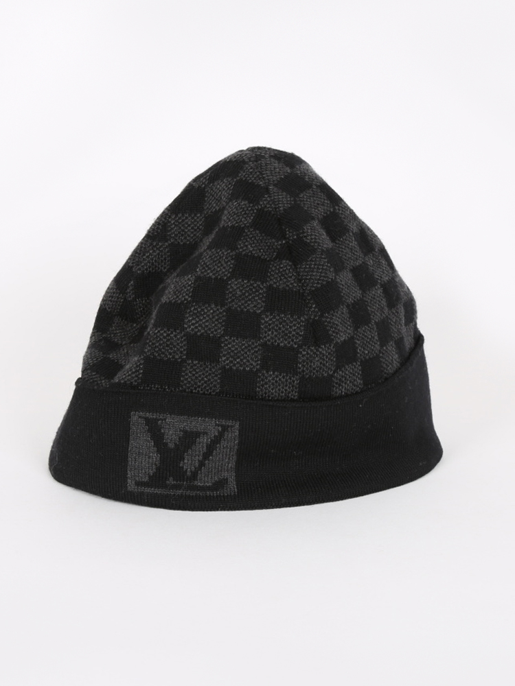 Louis Vuitton Graphite Damier Petite Wool Beanie Louis Vuitton