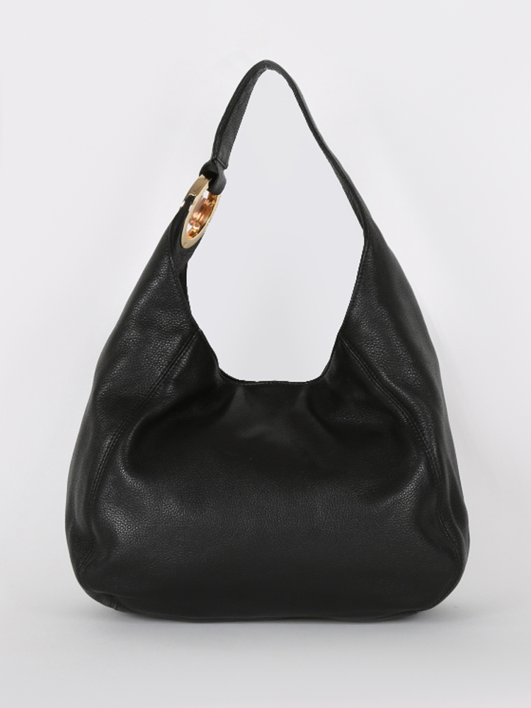Michael Kors Fulton Large Black Leather Hobo Bag www.luxurybags.cz