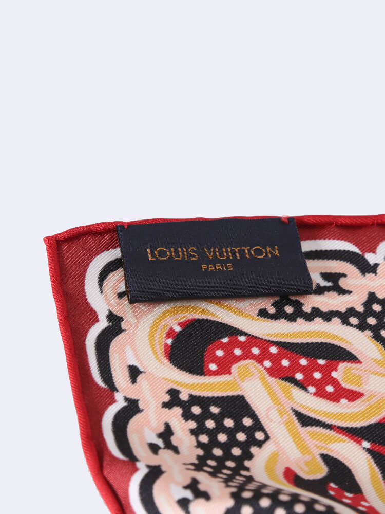 Châle monogram silk scarf Louis Vuitton Red in Silk - 21098433