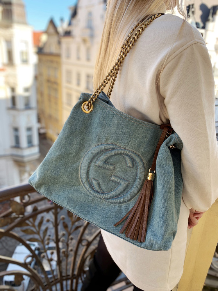 Gucci denim soho bag on sale
