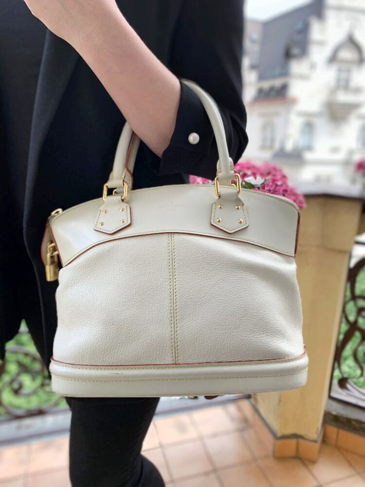 Louis Vuitton Lockit MM Suhali Leather Tote Bag Ivory