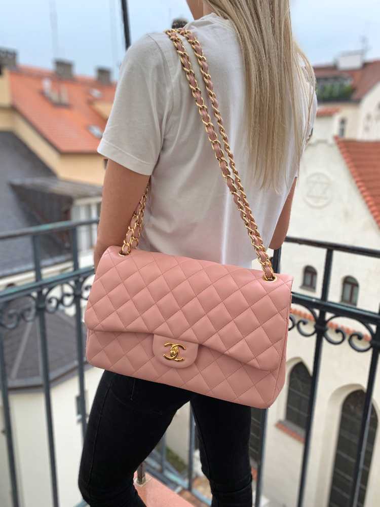 Chanel Pink Quilted Lambskin New Classic Double Flap Jumbo Q6BAQP1IP4008