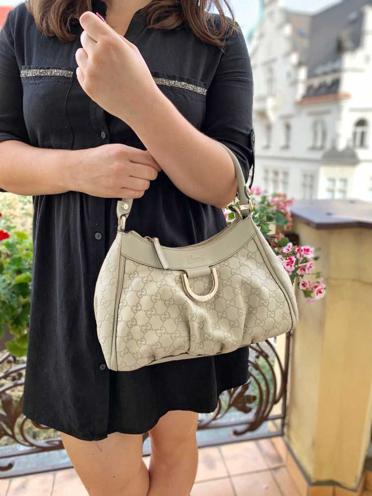 Gucci D Ring Small Guccissima Shoulder Bag Ivory www.luxurybags.cz