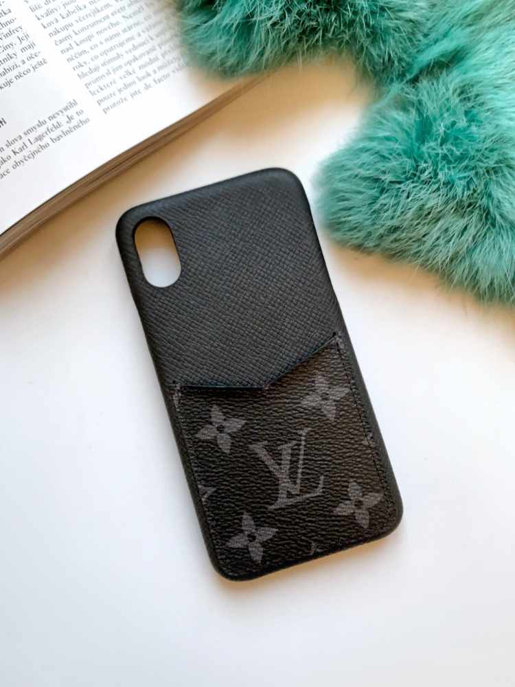 Louis Vuitton Black Leather and Monogram Canvas Bumper iPhone X/XS