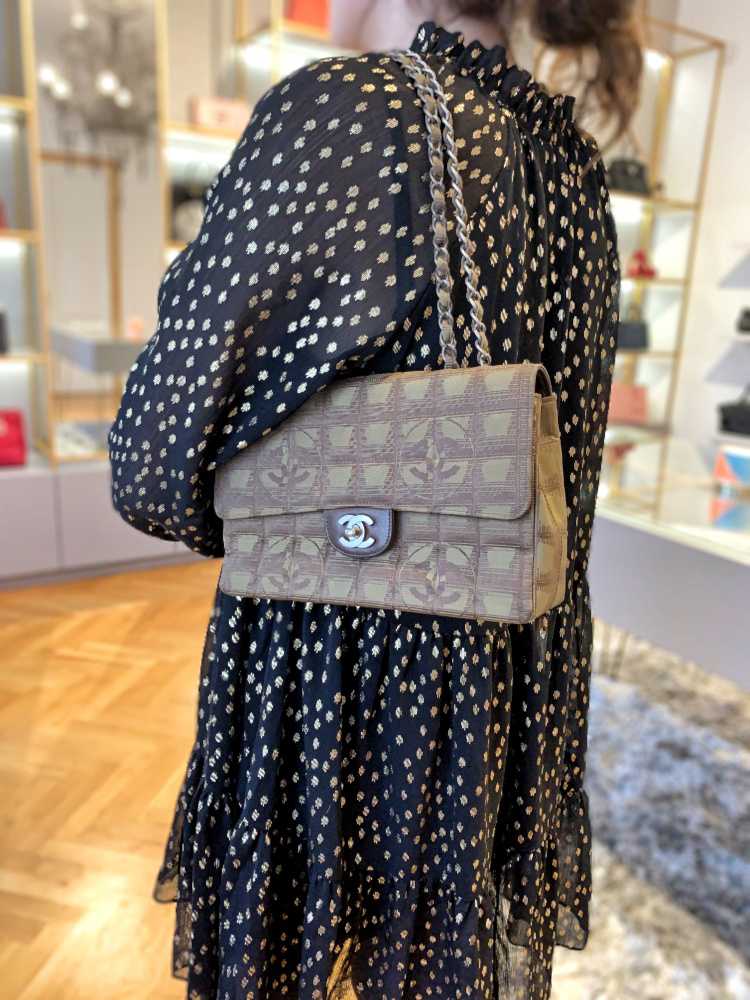 Chanel - Travel Line CC Jacquard Flap Bag Brown