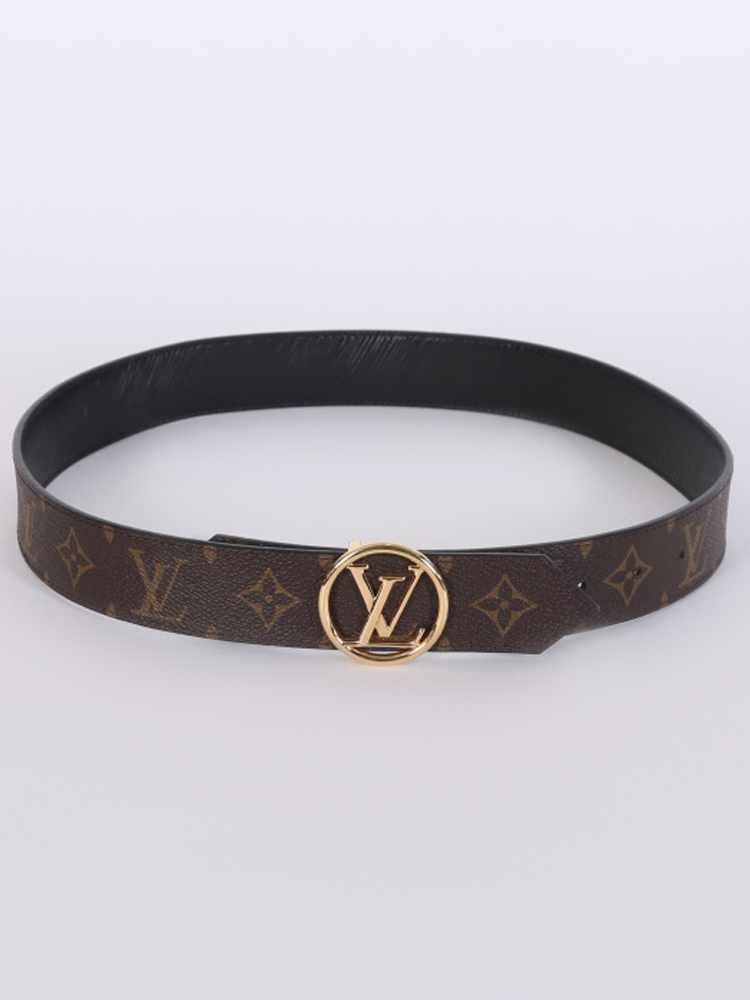 Louis Vuitton LV Circle Reversible Belt Monogram Canvas and Epi Leather  Thin 85