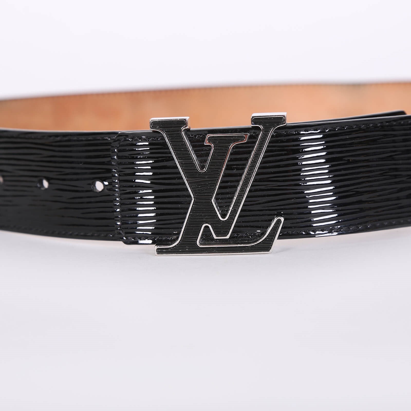 LOUIS VUITTON Epi LV Initiales Belt 90 36 Black 119003