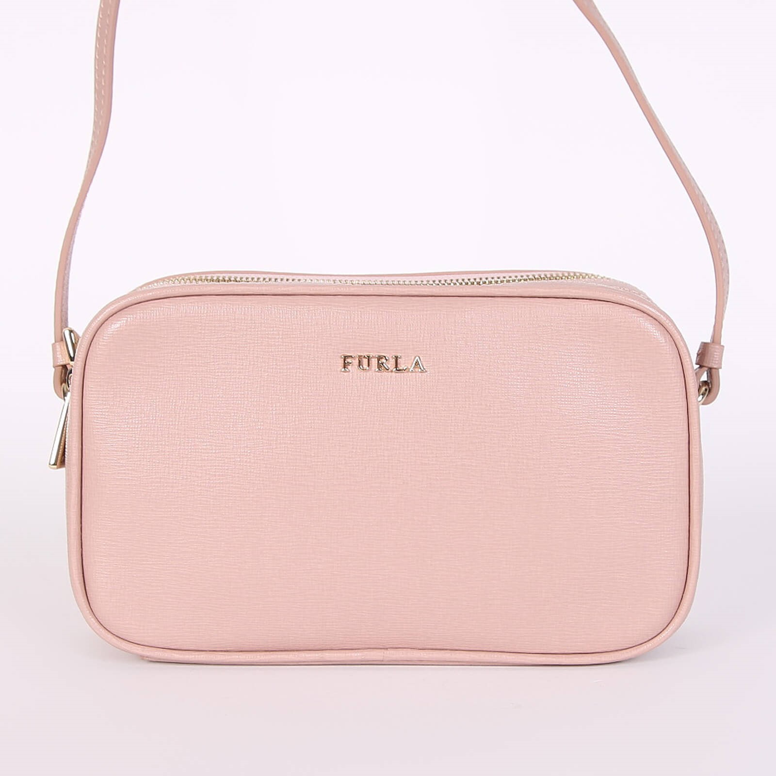 Furla Lilli XL Double Zip Leather Crossbody Moonstone www.luxurybags.cz