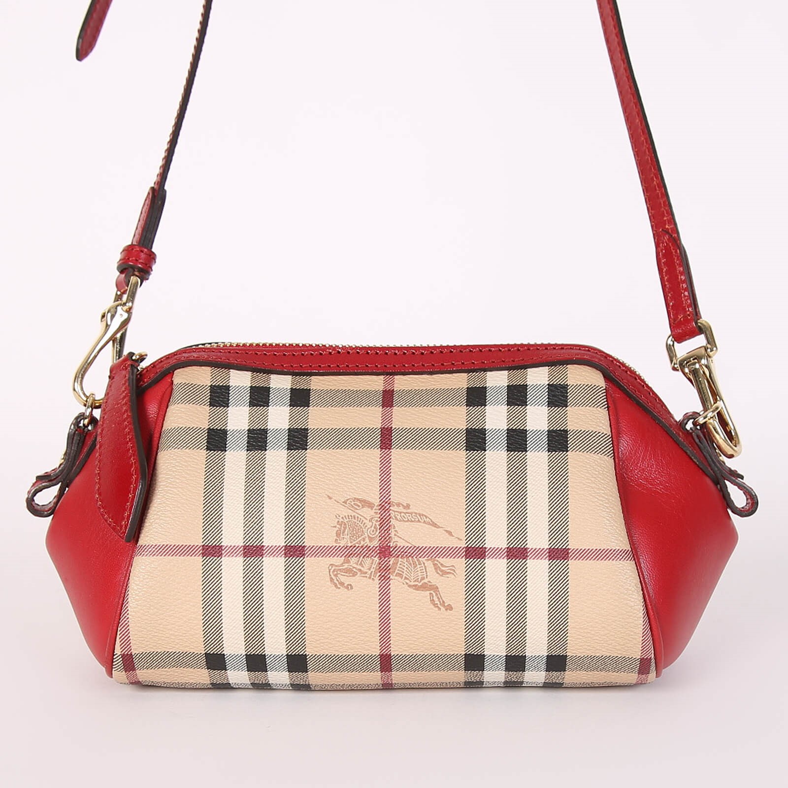 Burberry Blaze Mini Leather Haymarket Crossbody Red www.luxurybags.cz