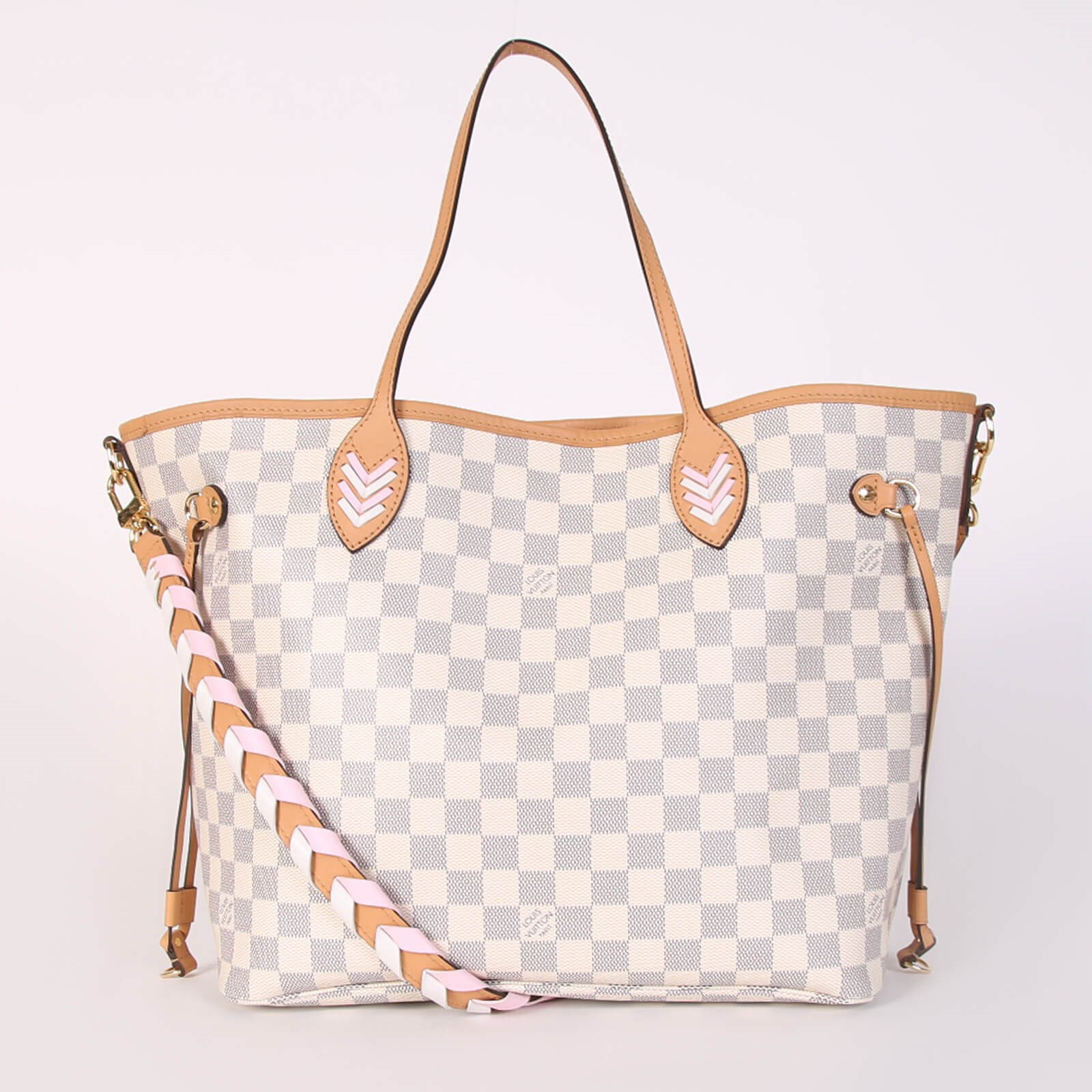 Louis Vuitton Neverfull Azur 2022 Braided Cross Strap Damier Tote